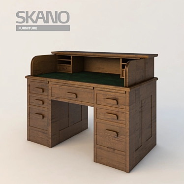 Scano Roll Top Bureau Desk 3D model image 1 