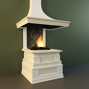 Title: English Style Mansion Wall-Mounted Fireplace 3D model image 1 