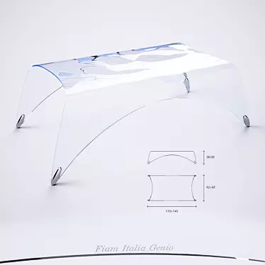 Fiam Italia Genio: Elegant Glass Table 3D model image 1 