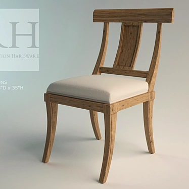 Modern Wood Klismos Chair 3D model image 1 