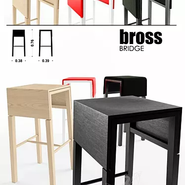 Stylish BROSS Bridge Stool 3D model image 1 