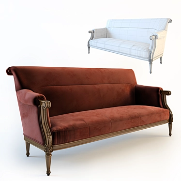 Châteaubriand Small Velvet Sofa - Mis en Demeure 3D model image 1 