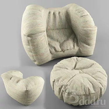 Elevate Comfort with Poof Chair 3D model image 1 