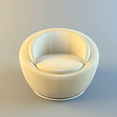 French Designer Spinning Armchair 3D model image 1 