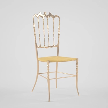 Vintage Brass Chiavari Side Chair 3D model image 1 