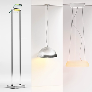 Modern Lighting Set: Floor & Hanging Lamps 3D model image 1 