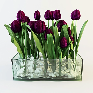 Blooming Tulips: 3D Model for Interior Design 3D model image 1 