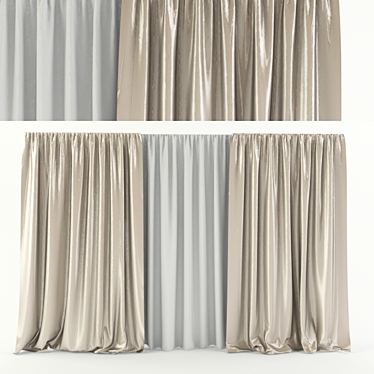 Silk Elegance Curtains 3D model image 1 