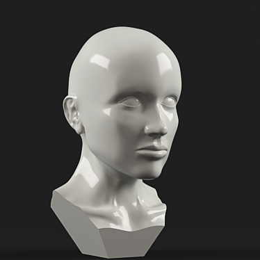 Pro Mannequin Head: Close-Up Ready 3D model image 1 