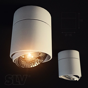 Modern Steel Round Surface Light 3D model image 1 