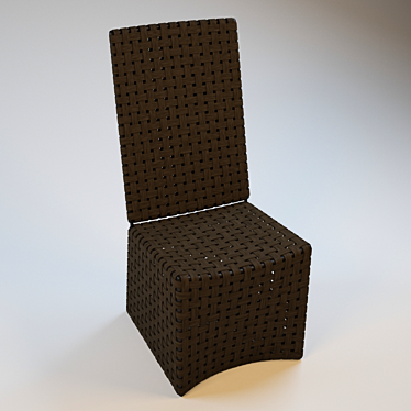 Title: Elevated Wicker Chair 3D model image 1 