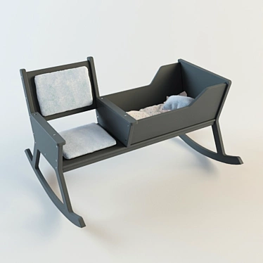 Innovative Baby Cot: Spacious and Stylish 3D model image 1 