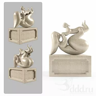 Elegant Dance Figurine 3D model image 1 