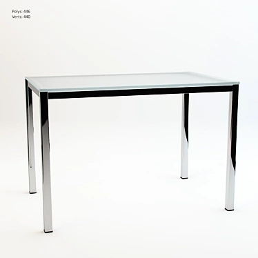 Sleek Glass Kitchen Table 3D model image 1 