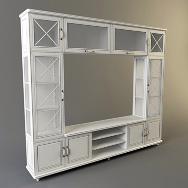 Classic Display Bookshelf & Media Console 3D model image 1 