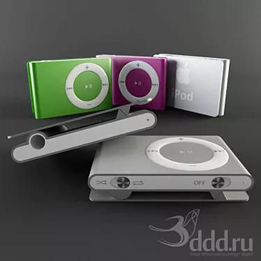 Sleek iPod Shuffle - Music on the Go 3D model image 1 
