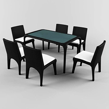 Elegant "Bologna" Dining Set 3D model image 1 