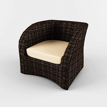 Elegant "Rimini" Armchair 3D model image 1 