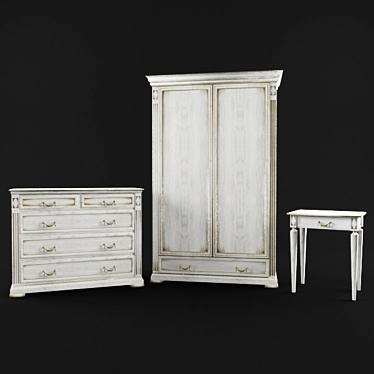 Elegant Bedroom Furniture Set 3D model image 1 