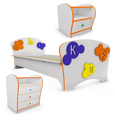 Kids Bedroom Set 3D model image 1 