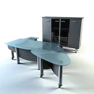 Italian "Columbus" Full Mobili Desk & Chest 3D model image 1 