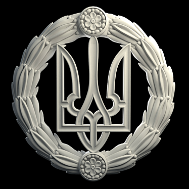 Ukraine's Crest in a Wreath 3D model image 1 