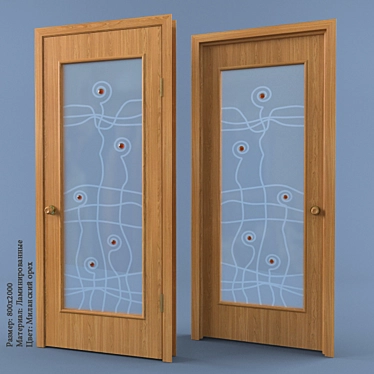 Elegance Walnut Laminate Interior Door 3D model image 1 