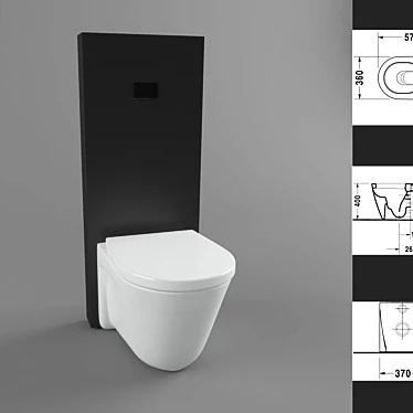 Durable Duravit Starck 2 Toilet 3D model image 1 