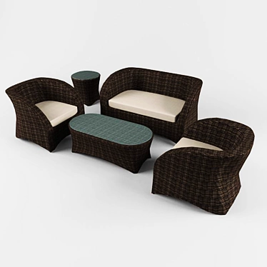 Modern Italian Style Furniture 3D model image 1 