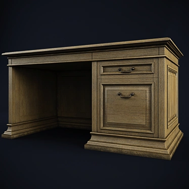 Vintage Executive Desk 3D model image 1 