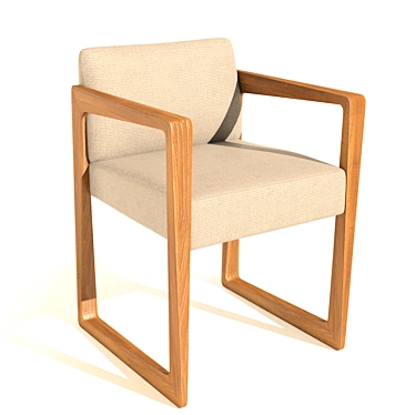 Elegant Wood Chair 3D model image 1 