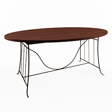 Parigi Rattan-Metal Dining Table 3D model image 1 