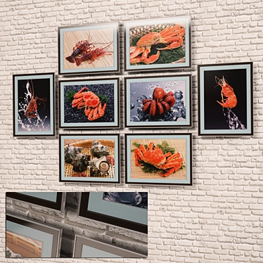 Seafood Delights: Culinary Posters 3D model image 1 