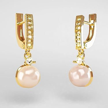 Sparkling Jeweled Earrings- A Must-Have 3D model image 1 