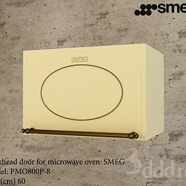 SMEG Cream Overhead Microwave Door 3D model image 1 