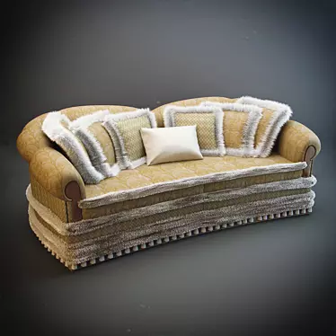 Modern Corner Sofa Set 3D model image 1 
