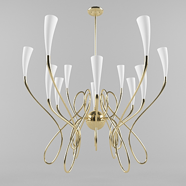 Elegant Crystal Chandelier 3D model image 1 