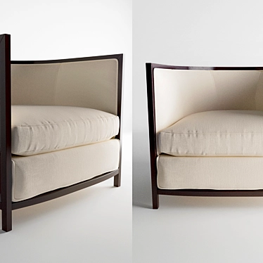 Baker Bevel Lounge Chair: Sleek and Comfy 3D model image 1 