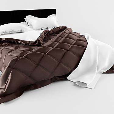 Title: Silk Chocolate Bed Set 3D model image 1 