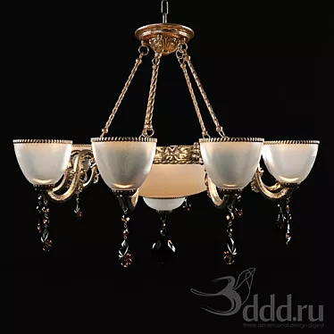 Elegant Bronze Chandelier 3D model image 1 