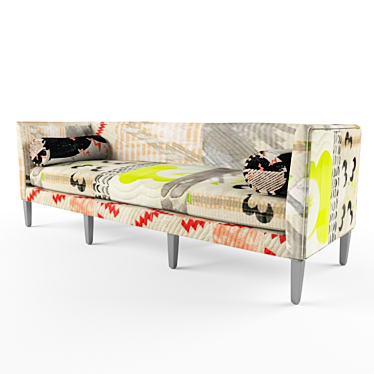 Ditte Pink Sofa: Elegant and Comfortable 3D model image 1 