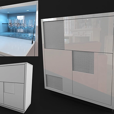 Modern Night Fly Bar Cabinet 3D model image 1 