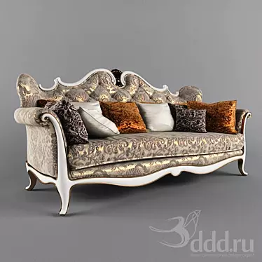 Elegant Comfort: New Classic Sofa 3D model image 1 