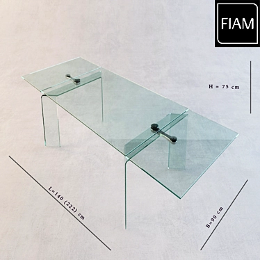 Sleek Glass Folding Table 3D model image 1 