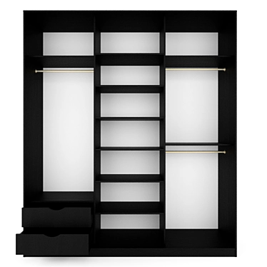 MirrorSlidingDoor Wardrobe 3D model image 1 