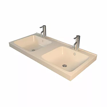 Double Sink with Mixer - IKEA ODENSVIK 3D model image 1 