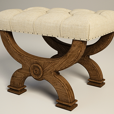 Halle Ottoman: Elegant Seating Solution 3D model image 1 