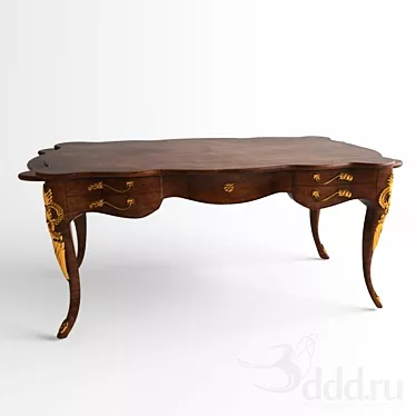 Modern Wooden Table 3D model image 1 
