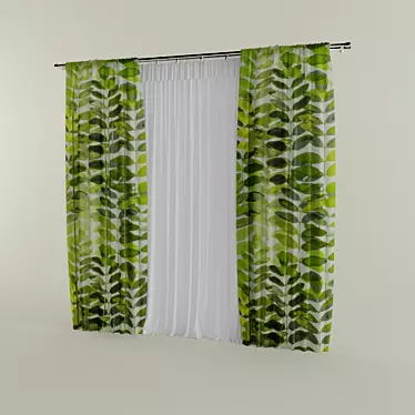 Elegant Curtains and Sheers 3D model image 1 