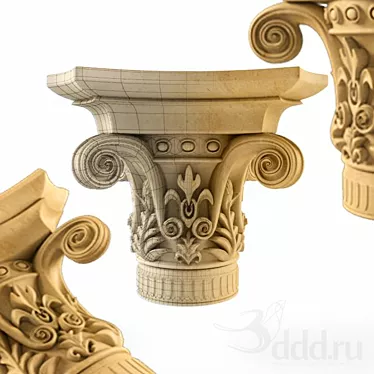 Elegant Pillar Ornament 3D model image 1 